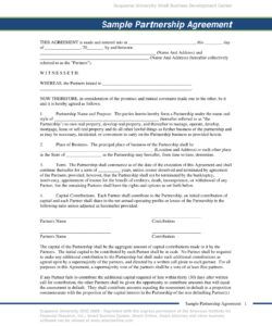 Editable 3 Person Partnership Agreement Template Word Sample