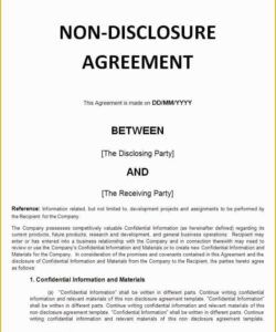 Editable Celebrity Non Disclosure Agreement Template Doc Sample