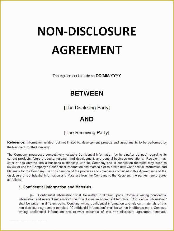 Editable Celebrity Non Disclosure Agreement Template Doc Sample