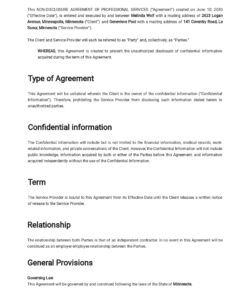 Editable Celebrity Non Disclosure Agreement Template Excel