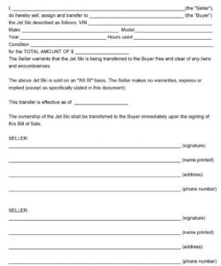 Editable Jet Ski Rental Agreement Template  Sample