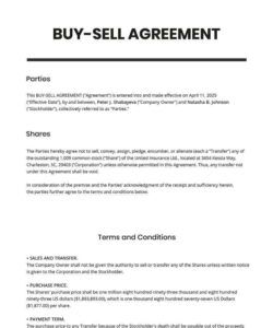 Free Blank Business Partner Buyout Agreement Template  Sample