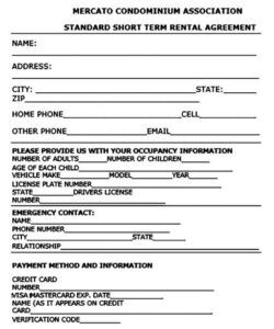 Free Blank Short Term Lease Agreement Template  Sample
