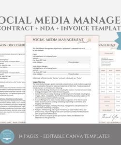 Free Blank Social Media Management Agreement Template Excel
