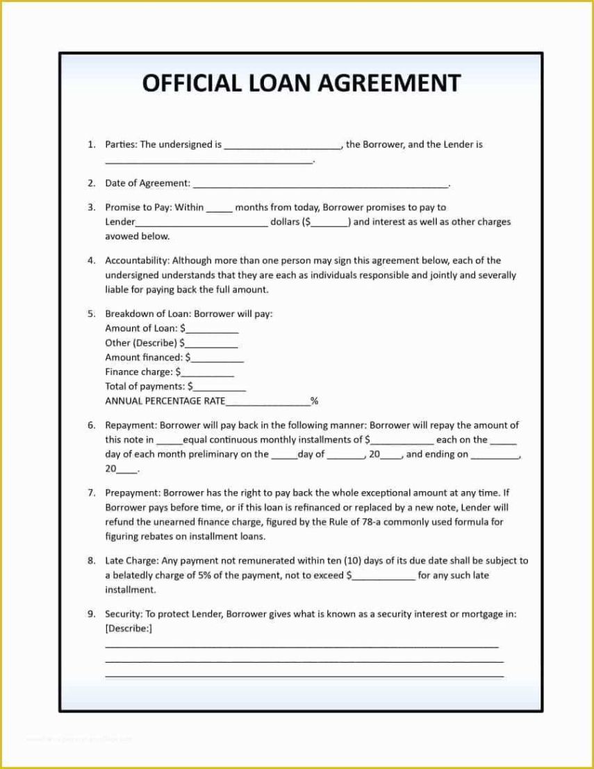 Free  Cancellation Of Loan Agreement Template Excel