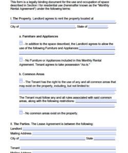 Free Custom 6 Month Lease Agreement Template  Sample