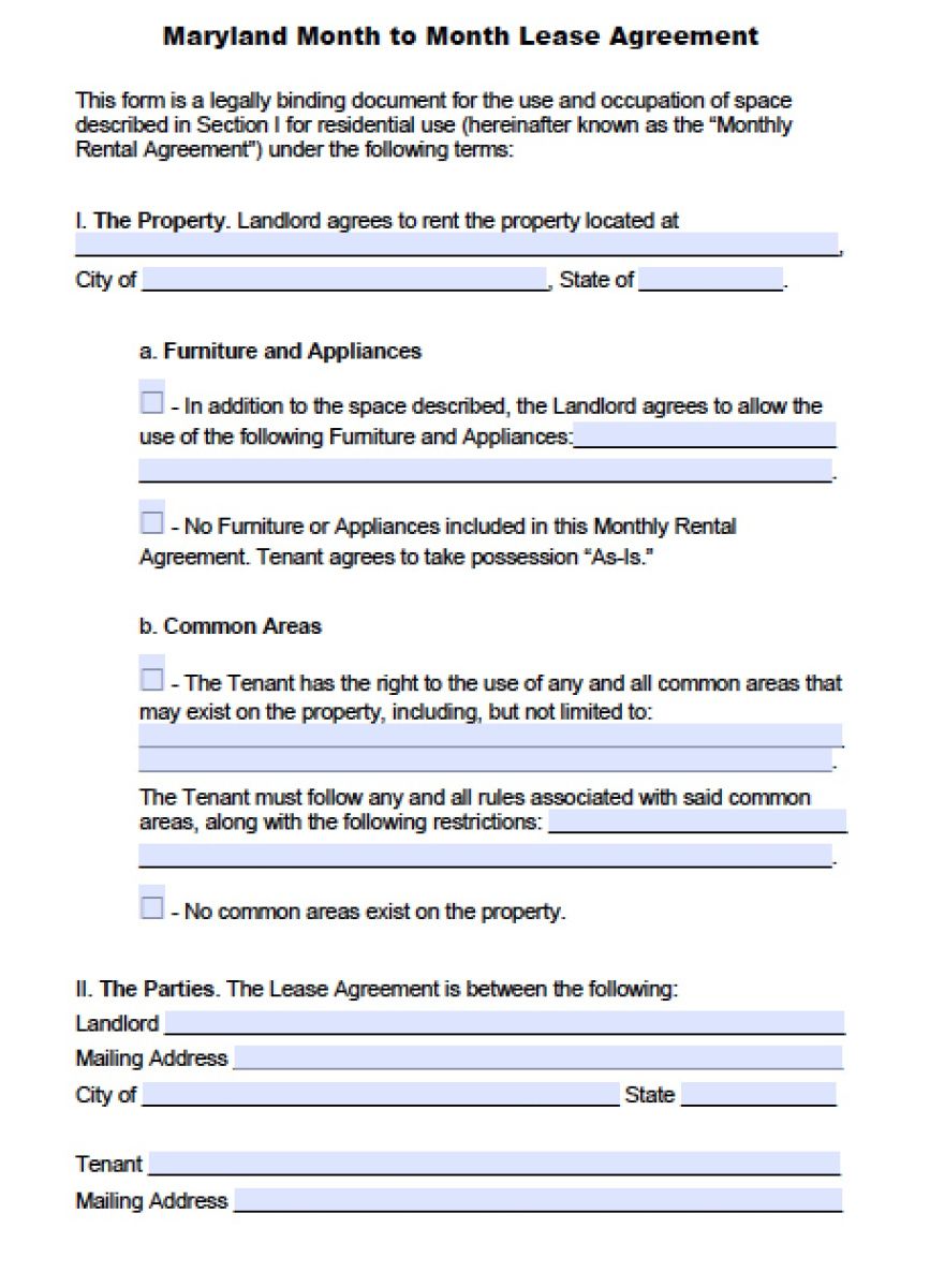 Free Custom 6 Month Lease Agreement Template  Sample