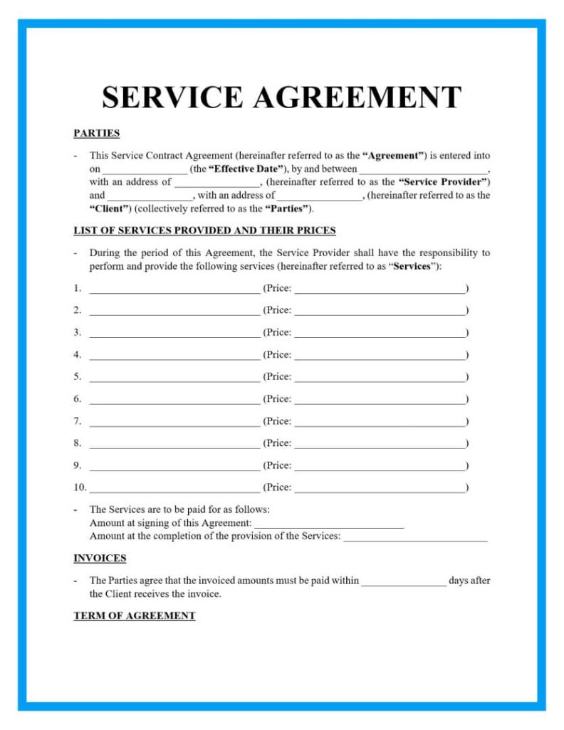 Free Custom Bed Bug Service Agreement Template Doc Sample