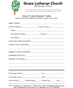 Free Custom Church Facility Use Agreement Template Excel Sample