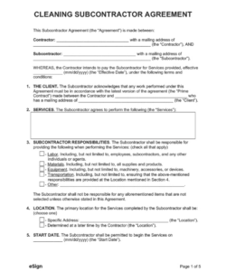 Free Custom Commercial Cleaning Service Agreement Template