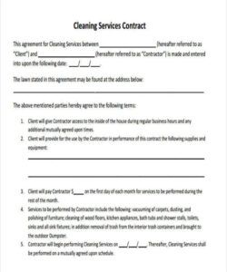 Free Custom Commercial Cleaning Service Agreement Template Excel Sample