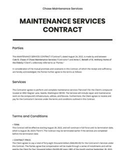 Free Custom Commercial Hvac Maintenance Agreement Template  Sample