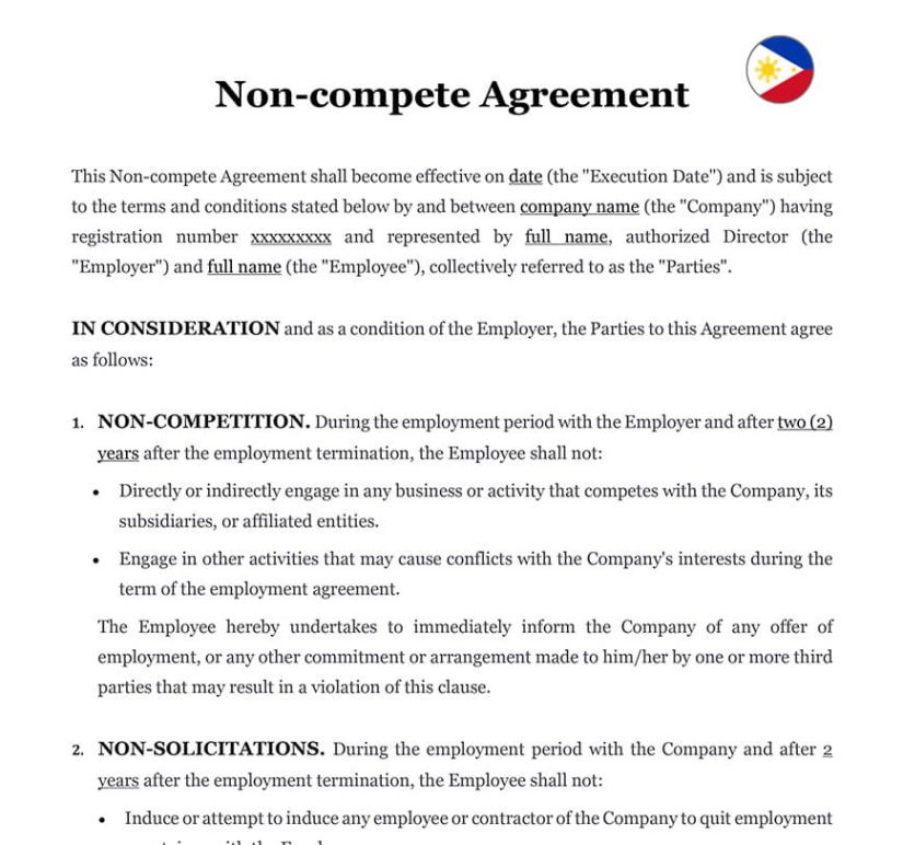 Free Custom Non Compete Confidentiality Agreement Template Excel Sample