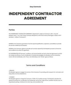 Free Custom Real Estate Independent Contractor Agreement Template Word Sample