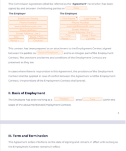 Free Editable Business Development Commission Agreement Template Doc Sample
