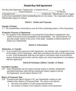 Free Editable Business Partner Buyout Agreement Template Pdf Sample