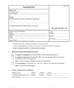 Free Editable Child Custody Agreement Without Court Template