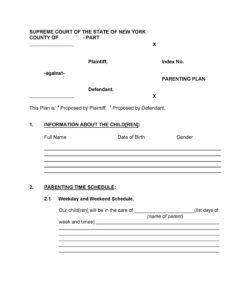 Free Printable 50 50 Custody Agreement Template Word