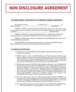 Free Printable Celebrity Non Disclosure Agreement Template Pdf