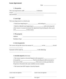 Free Printable Mid Term Rental Lease Agreement Template Pdf