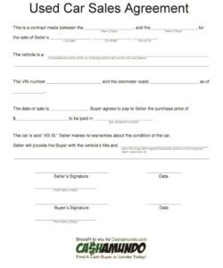Free Printable Private Vehicle Payment Agreement Template Doc Sample
