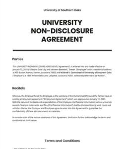 Printable Celebrity Non Disclosure Agreement Template Word