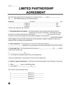 Printable Limited Liability Company Agreement Template Excel