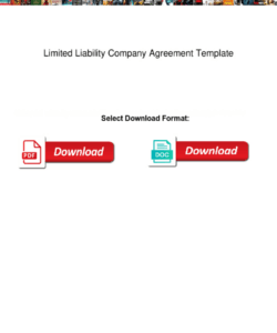 Printable Limited Liability Company Agreement Template Word