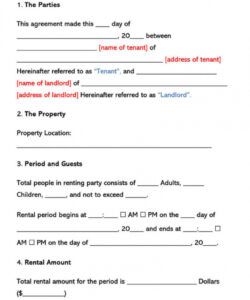 Printable Short Term Lease Agreement Template Pdf Sample