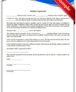 Blank Mediation Settlement Agreement Template Doc