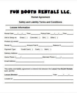 Blank Nail Salon Booth Rental Agreement Template Word