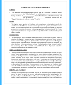 Blank Trust Distribution Agreement Template Doc Sample