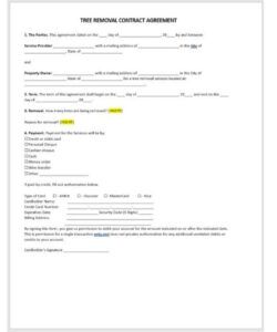 Custom Tree Removal Agreement Between Neighbors Template