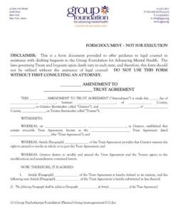 Custom Trust Distribution Agreement Template Excel