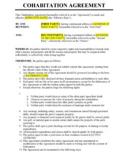 Editable Family Property Sharing Agreement Template Doc Sample