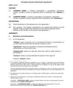 Editable Film Distribution Agreement Template Word Sample