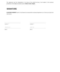 Editable Individual Flexibility Agreement Template Excel