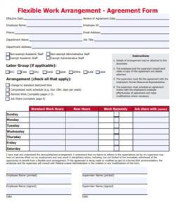 Editable Individual Flexibility Agreement Template Excel Sample