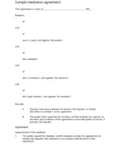 Editable Mediation Settlement Agreement Template Pdf