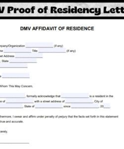 Editable Proof Of Residence Affidavit Template Pdf