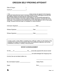 Editable Self Proving Affidavit For Will Template Doc
