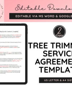 Editable Tree Removal Agreement Between Neighbors Template Excel