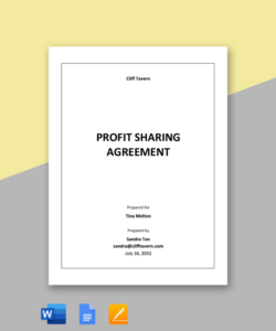 Employee Cost Sharing Agreement Template Excel Sample