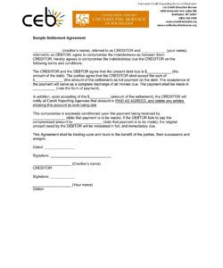 Free Blank Family Settlement Agreement Template Doc