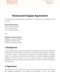 Free Blank Raw Material Supply Agreement Template Doc
