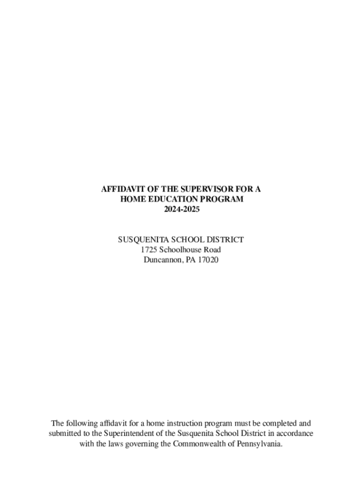 Free Custom Homeschool Completion Affidavit Template