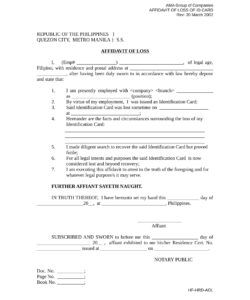 Free Custom Limited Licence Affidavit Template