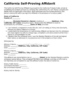 Free Custom Self Proving Affidavit For Will Template Word Sample