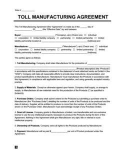Free Custom Spare Parts Supply Agreement Template Word