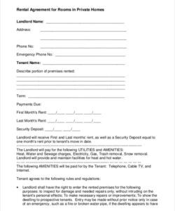 Free  Family Property Sharing Agreement Template Excel